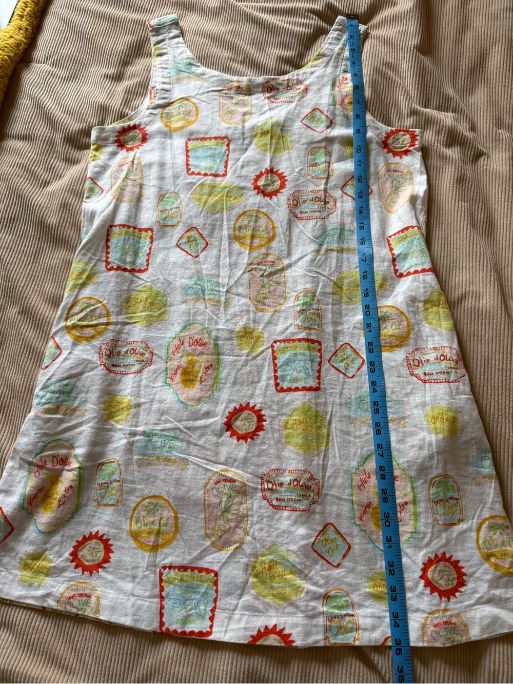 Cynthia Rowley Olive Oil Party Linen Blend Mini Shift Dress White Pockets Medium - Picture 10 of 10